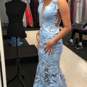 Formal light blue gown